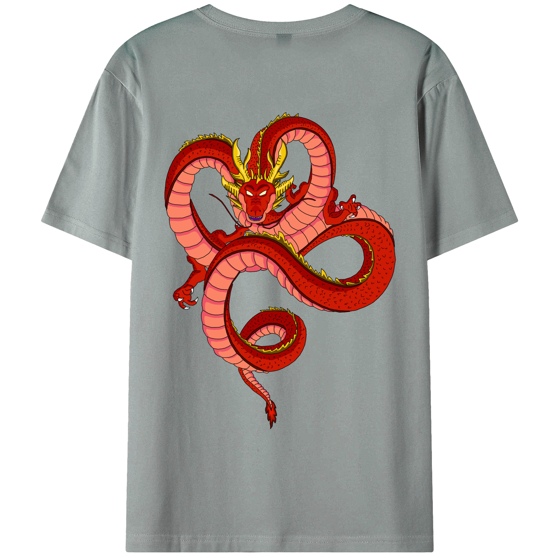 （画像用） ドラゴンボール 神龍 シェンロン DRAGON BALL Shenron 綿100％ メンズ半袖Tシャツ（バックプリント） 通気性
